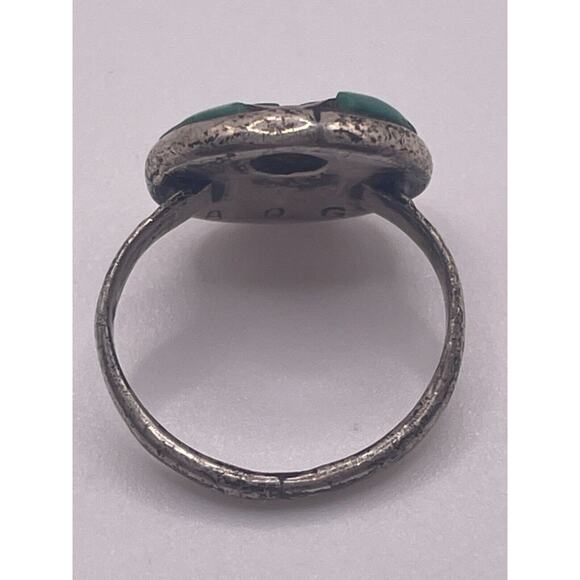 Vtg Annie Quam Gasper AQC Turquoise Hummingbird Sterling Native American Ring - Picture 3 of 7
